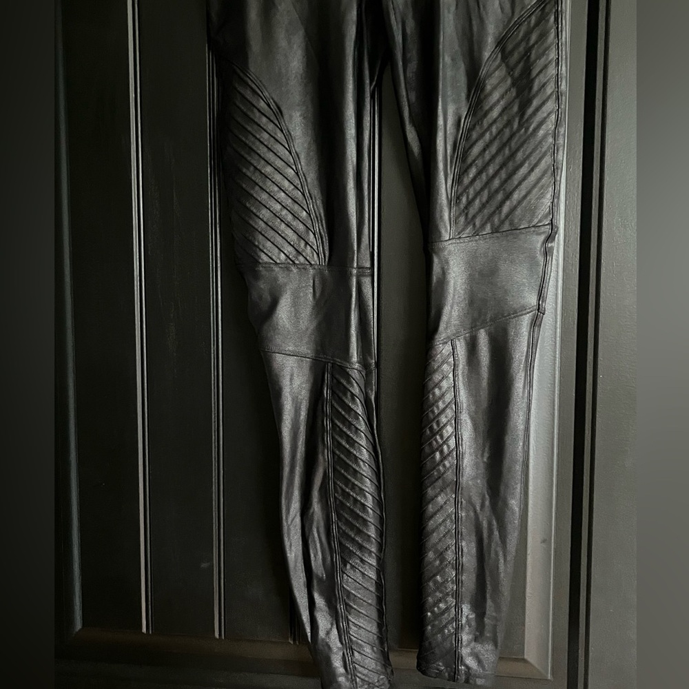 Spanx Faux Leather Moto Leggings